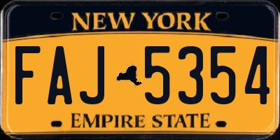 NY license plate FAJ5354