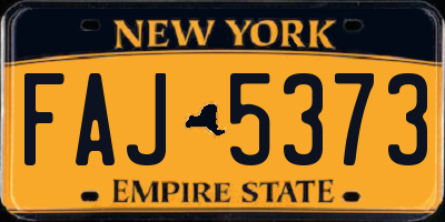 NY license plate FAJ5373