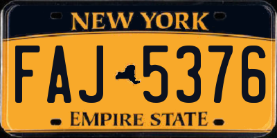 NY license plate FAJ5376