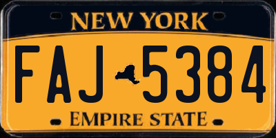 NY license plate FAJ5384