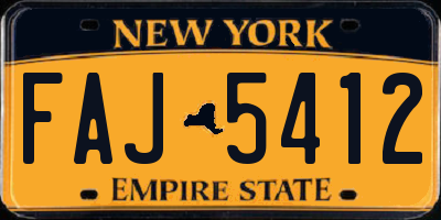 NY license plate FAJ5412