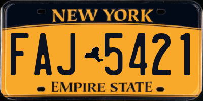 NY license plate FAJ5421
