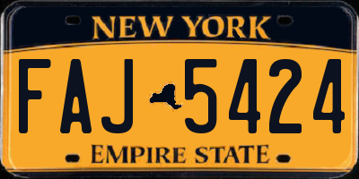 NY license plate FAJ5424