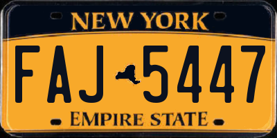 NY license plate FAJ5447