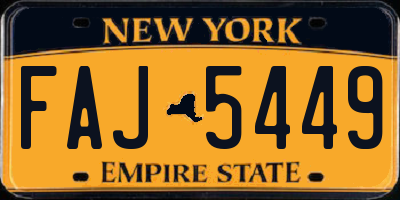 NY license plate FAJ5449