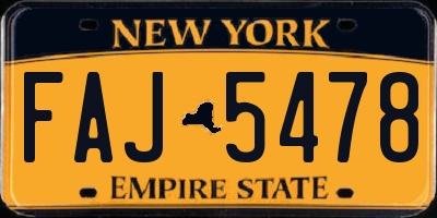 NY license plate FAJ5478