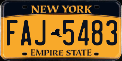 NY license plate FAJ5483