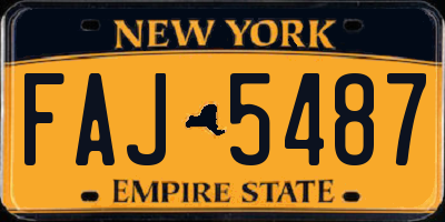 NY license plate FAJ5487