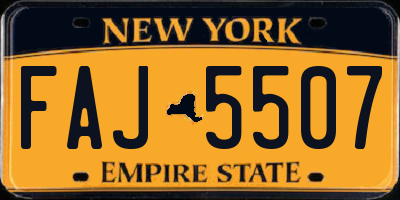 NY license plate FAJ5507