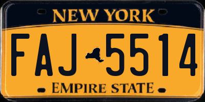 NY license plate FAJ5514
