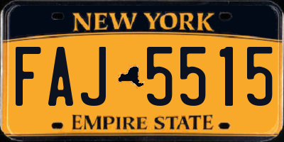 NY license plate FAJ5515