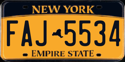 NY license plate FAJ5534