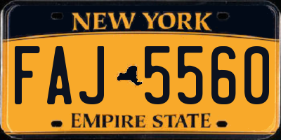 NY license plate FAJ5560