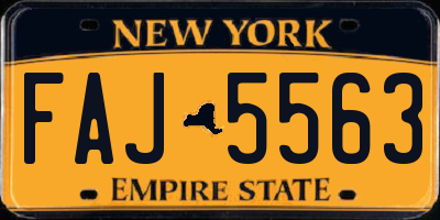 NY license plate FAJ5563
