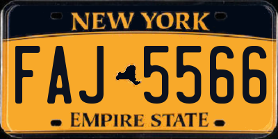 NY license plate FAJ5566