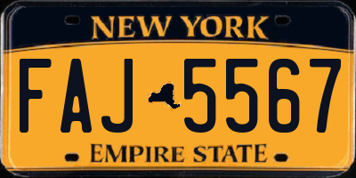 NY license plate FAJ5567