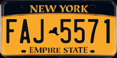 NY license plate FAJ5571