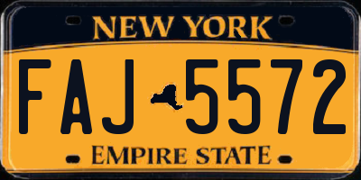 NY license plate FAJ5572