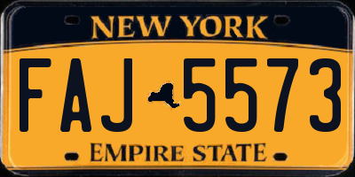 NY license plate FAJ5573