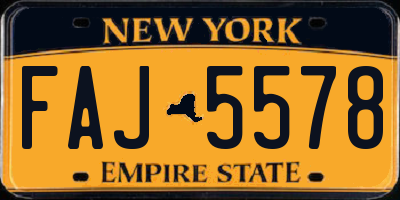 NY license plate FAJ5578