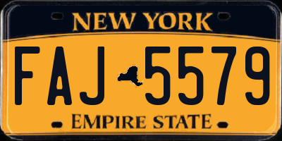 NY license plate FAJ5579