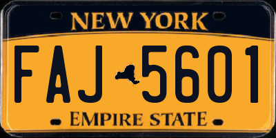 NY license plate FAJ5601