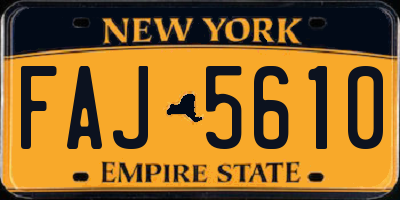 NY license plate FAJ5610