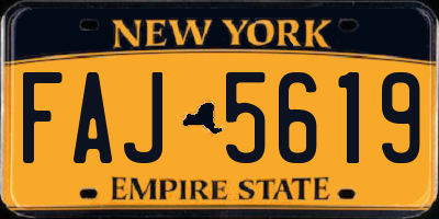 NY license plate FAJ5619