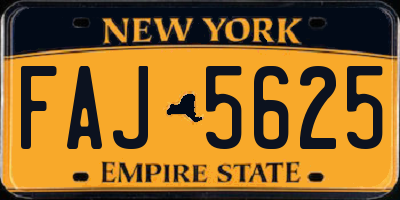 NY license plate FAJ5625