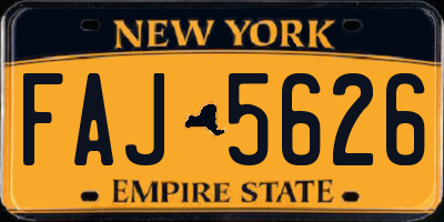 NY license plate FAJ5626