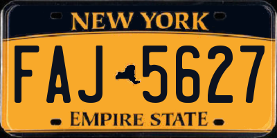 NY license plate FAJ5627