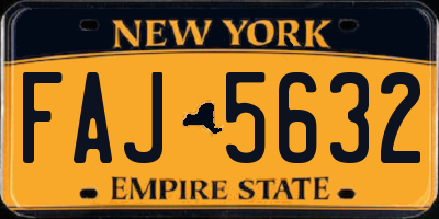 NY license plate FAJ5632