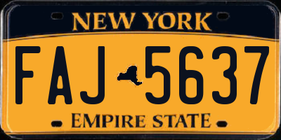 NY license plate FAJ5637