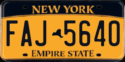 NY license plate FAJ5640
