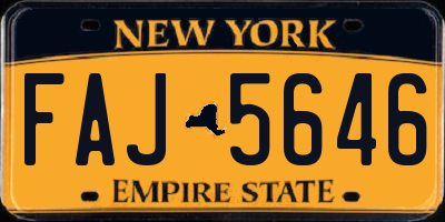 NY license plate FAJ5646