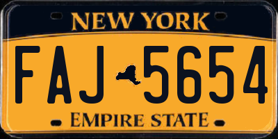 NY license plate FAJ5654