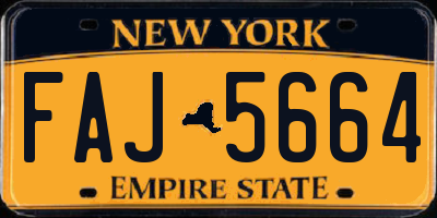 NY license plate FAJ5664