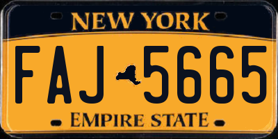 NY license plate FAJ5665