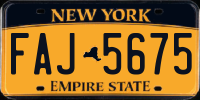 NY license plate FAJ5675
