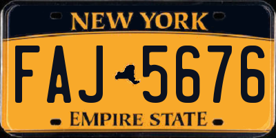 NY license plate FAJ5676