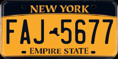 NY license plate FAJ5677