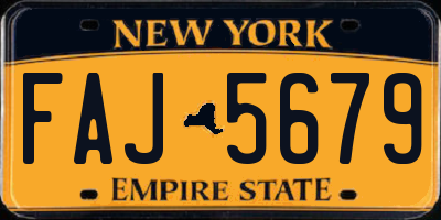 NY license plate FAJ5679