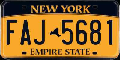 NY license plate FAJ5681