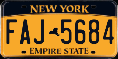 NY license plate FAJ5684