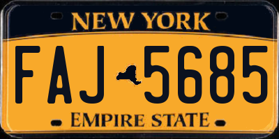 NY license plate FAJ5685
