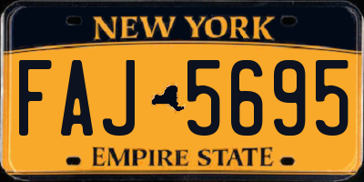 NY license plate FAJ5695