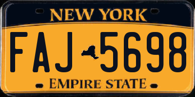 NY license plate FAJ5698