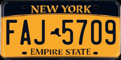 NY license plate FAJ5709