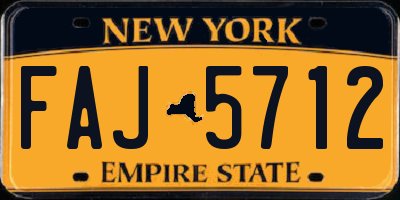 NY license plate FAJ5712