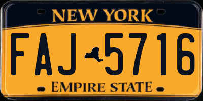 NY license plate FAJ5716